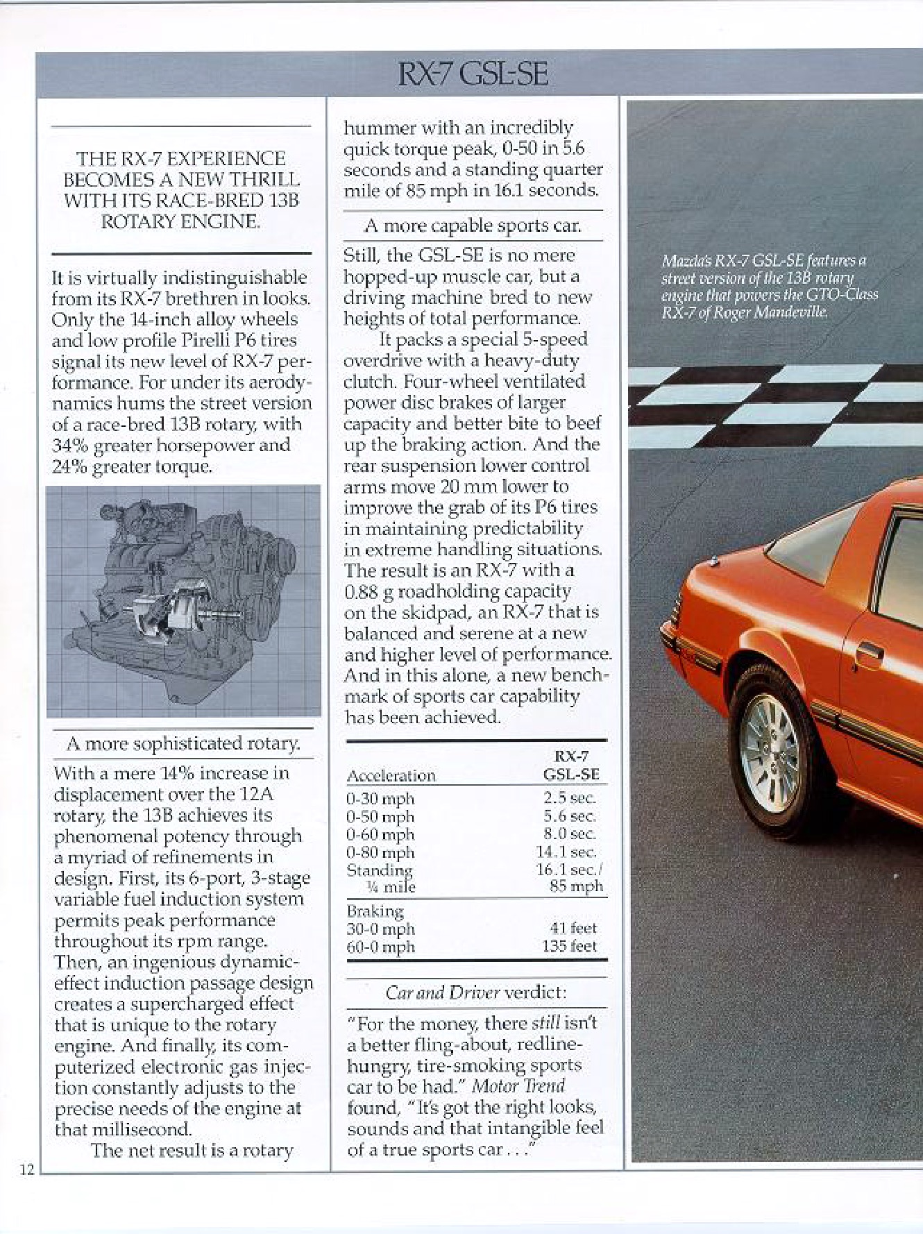 1985 Mazda RX-7 Brochure Page 14